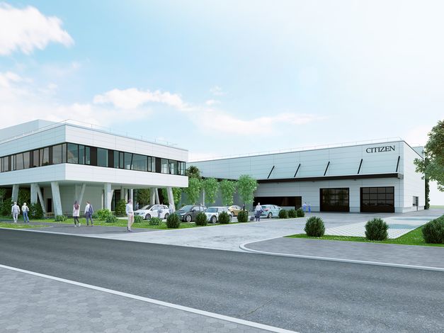 Corporate Architecture: Die Gebäudeidee zitiert Formen und Strukturen einer Uhr. 