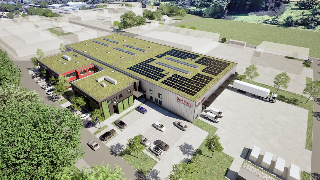 Hitzeschutz Gebäude – Begrünte Dächer und Fassaden kühlen natürlich beim Neubau für Carl Stahl ARC